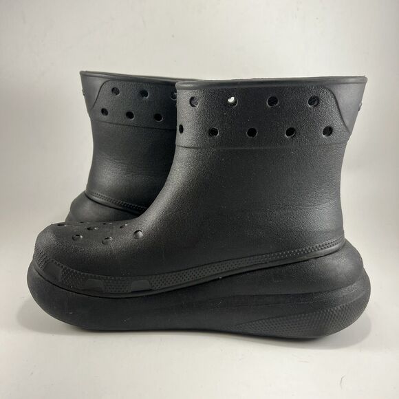Crocs Classic Crush Chunky Rain Boots Womens Size 7 Black Rubber Unisex Mens 5 - Picture 10 of 10